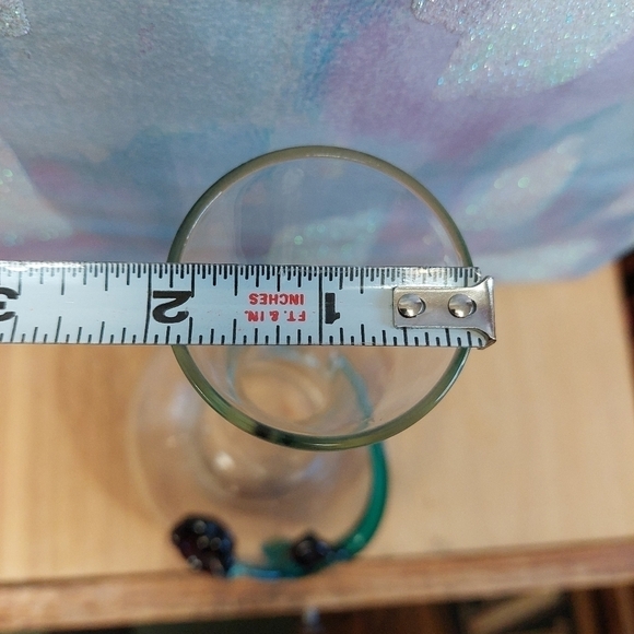 Vintage* 70s Handmade Glass Bud Vase with Raised Glass Wrap Around - Picture 6 of 6